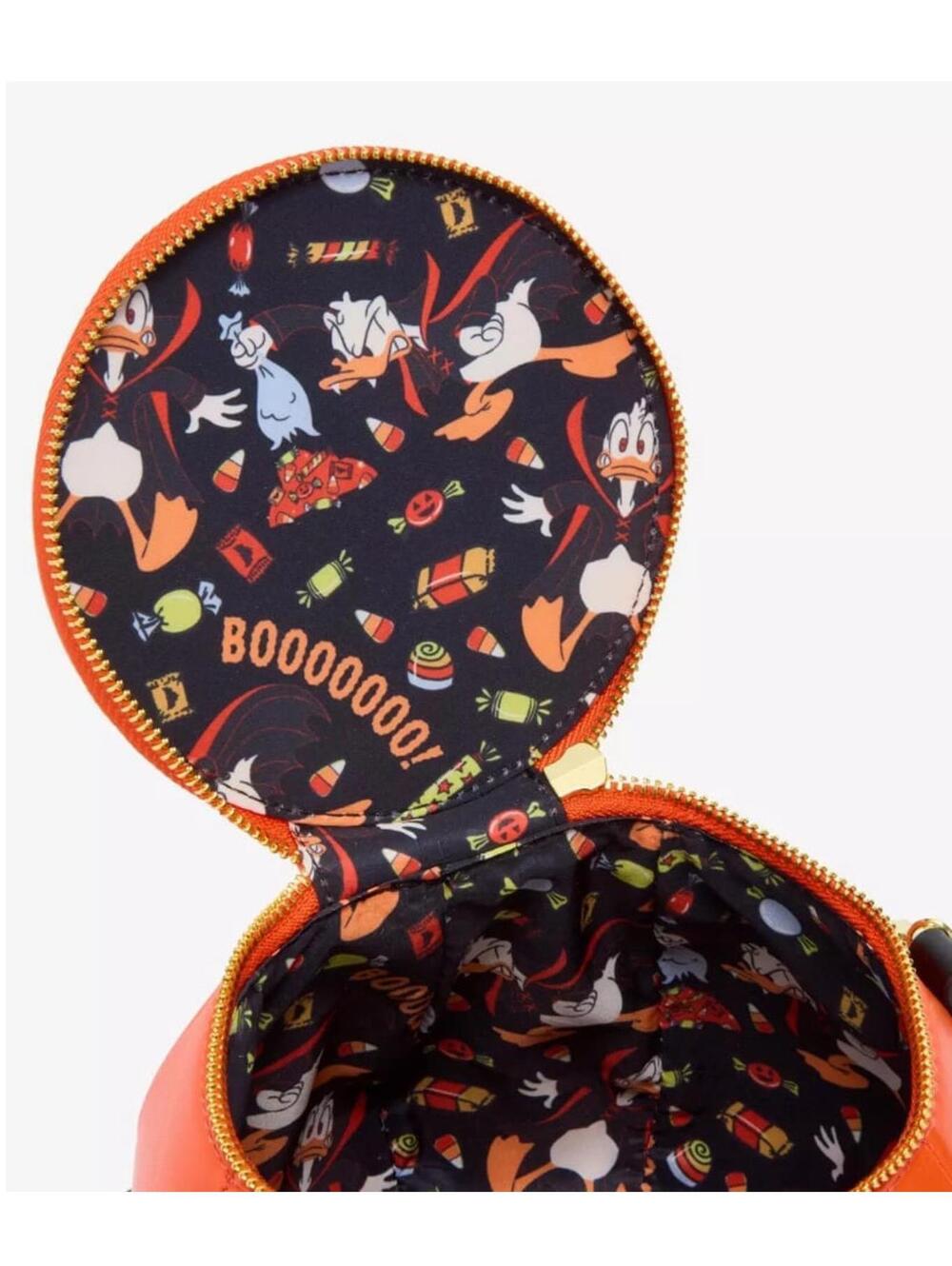 Loungefly Disney Donald Duck Devil Jack-o-Lantern Crossbody Bag - Picture 6 of 9
